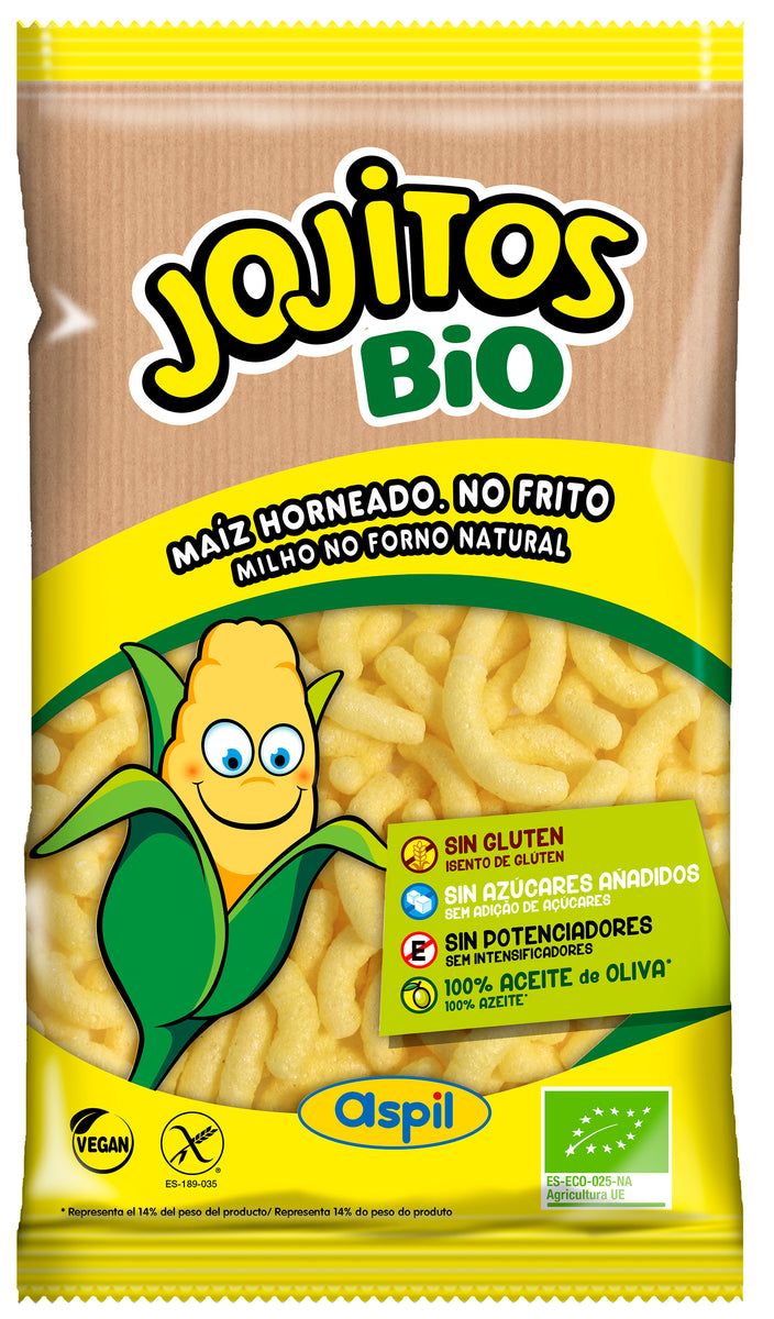 Jojitos - aperitivo de maíz horneado aspiljojitos (100 bolsitas x 7 grms) :  : Alimentación y bebidas